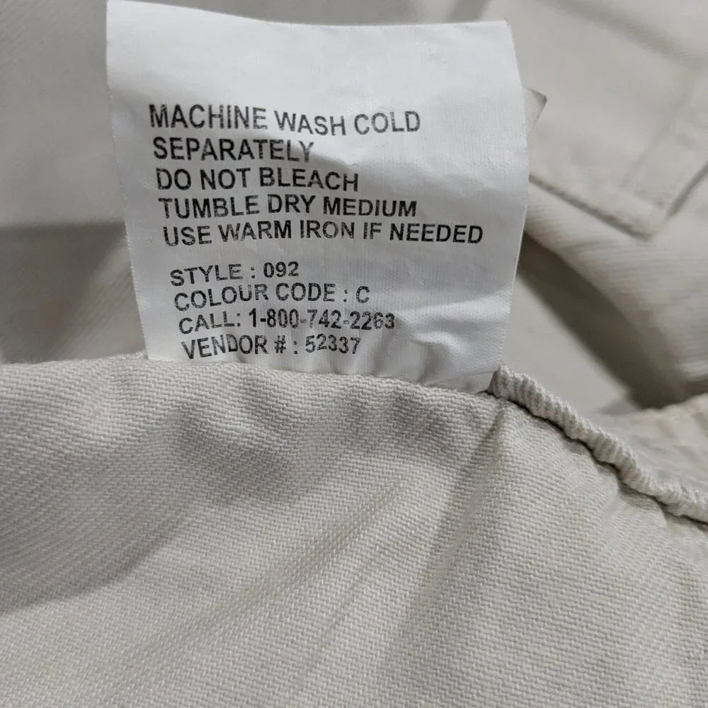 Duke Men's Relaxed Fit Jean Shorts Size 48 Light Beige NWT, 100% Cotton, Elastic